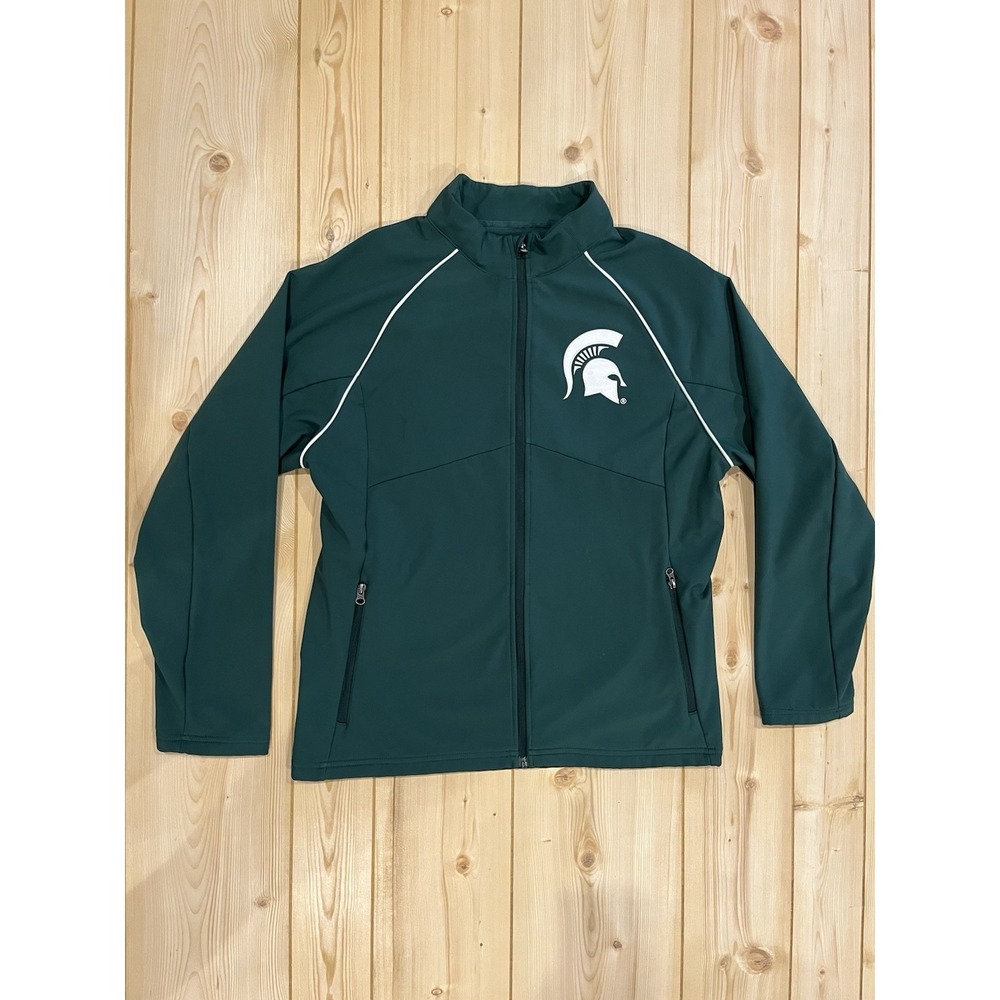 Michigan State Spartans Mens‎ Full Zip Jacket Green White Large MSU NCAA L Gear